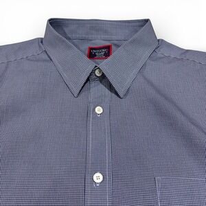 UNTUCKit Marcasin Blue Gingham Wrinkle Free Cotton Shirt Mens XXL 35672 Regular